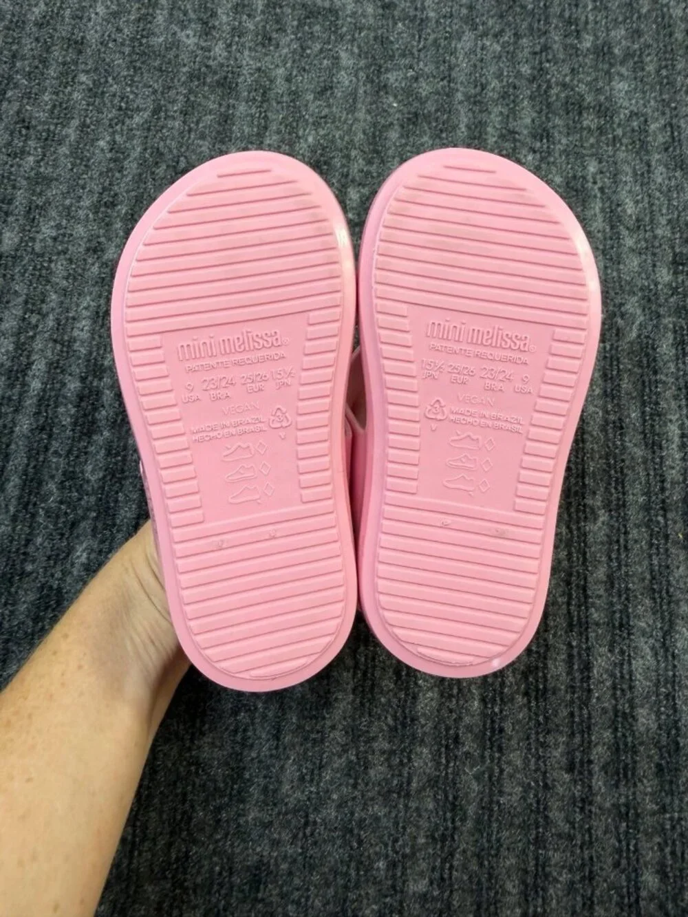 Mini Melissa Fabula Pink Floral Jelly Sandals Toddler Girls Size 9 US Vegan